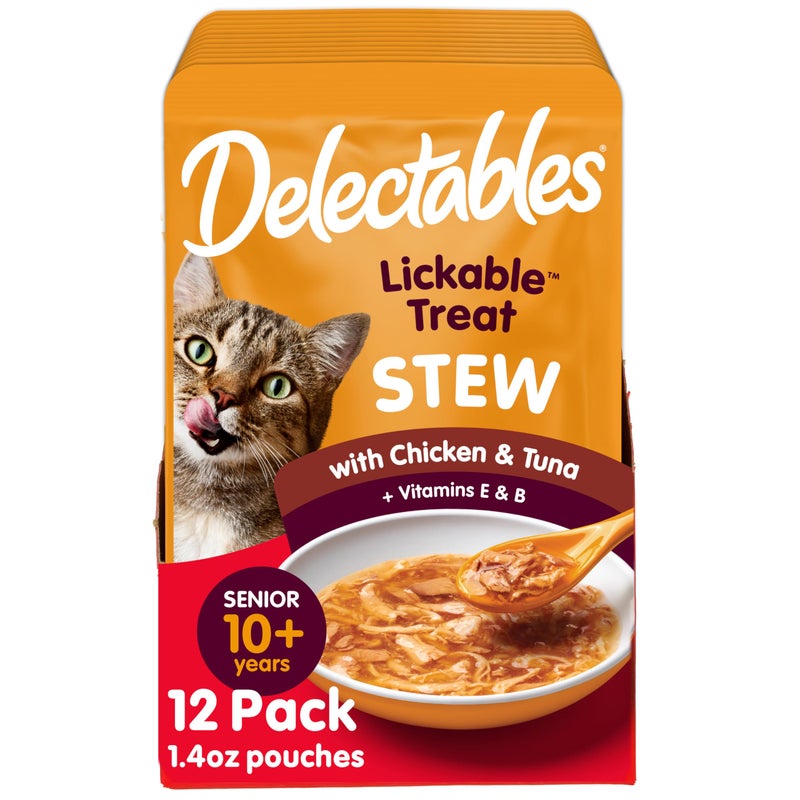 Hartz Delectables Stew Senior Lickable Wet Cat Treats, Multiple Flavors 1.4 Ounce (Pack of 12) - Image 1