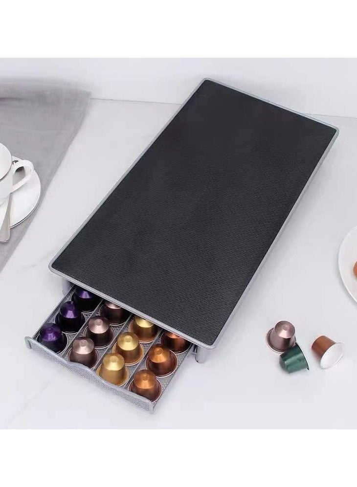 BLOOMING TIME Coffee Pod Holder and Coffee Machine Stand Anti Vibration Non Slip Surface Mesh Drawer Rack for 40Pcs Nespresso Espresso Capsules - Image 5
