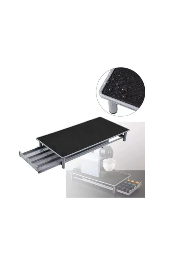 BLOOMING TIME Coffee Pod Holder and Coffee Machine Stand Anti Vibration Non Slip Surface Mesh Drawer Rack for 40Pcs Nespresso Espresso Capsules - Image 4