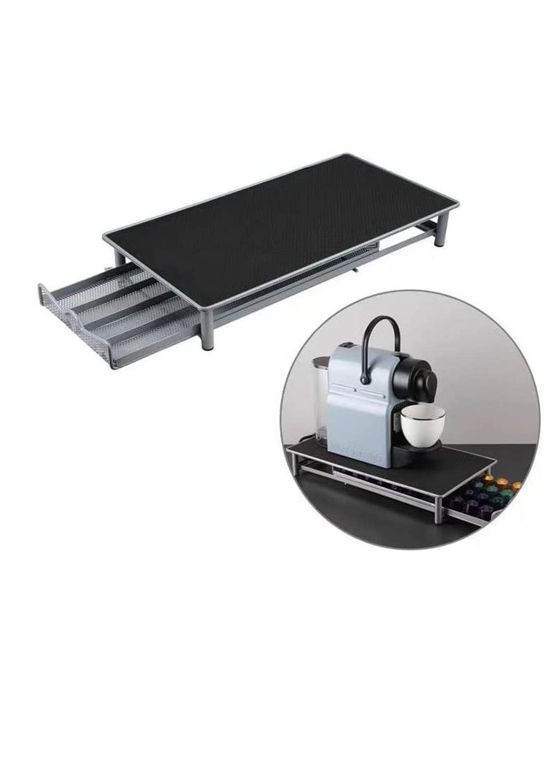BLOOMING TIME Coffee Pod Holder and Coffee Machine Stand Anti Vibration Non Slip Surface Mesh Drawer Rack for 40Pcs Nespresso Espresso Capsules - Image 3