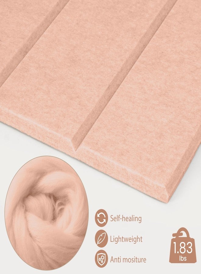 Lightomorrow Bulletin Board, 24 x 18 inches Felt Board Decorative Pin Board, 4' x 3' Cork Board Alternative for Wall, Foldable Photo Board with 20 Pushpins - Mauvey Pink Stripes - Image 4