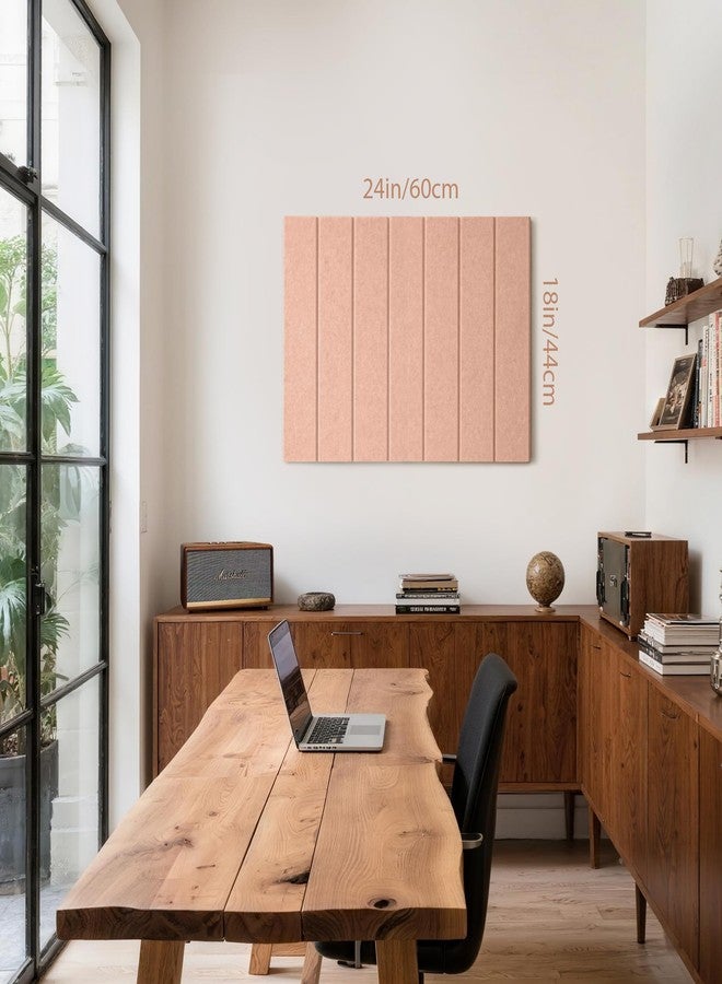 Lightomorrow Bulletin Board, 24 x 18 inches Felt Board Decorative Pin Board, 4' x 3' Cork Board Alternative for Wall, Foldable Photo Board with 20 Pushpins - Mauvey Pink Stripes - Image 3