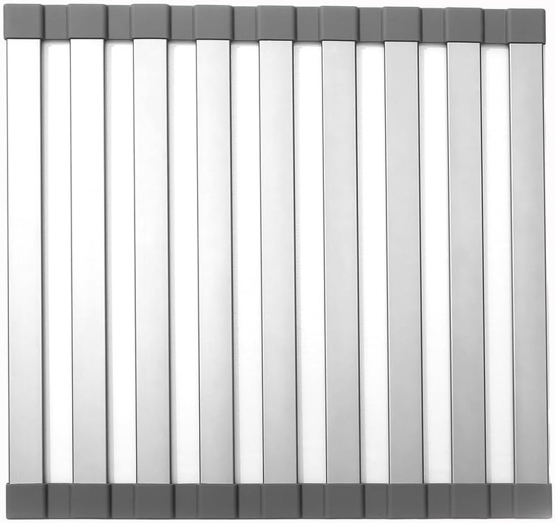 Mistifi Large Rollable Dish Drying Rack,Over The Sink Drying Rack Sink Cover Kitchen Sink Accessories Kitchen Rolling up alluminum Drainer, Foldable,Rollable（Black 17.3''） - Image 1