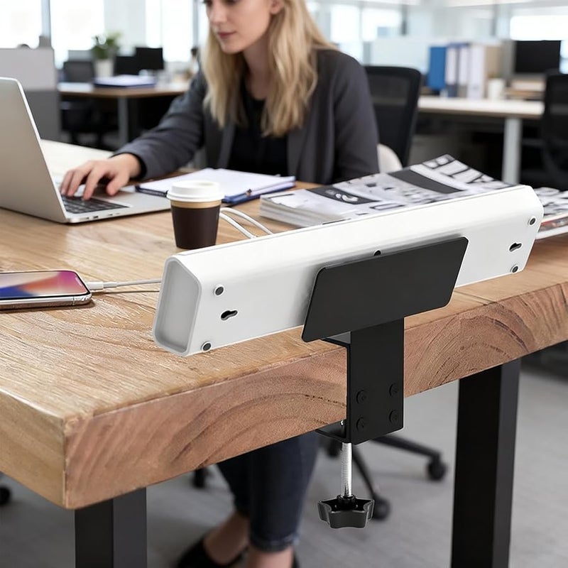 Adjustable Power Strip Organizer Wall Mount Bracket Desk Cable Shelf for Home Office Space Management - Image 4