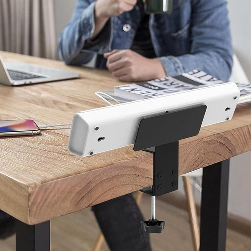 Adjustable Power Strip Organizer Wall Mount Bracket Desk Cable Shelf for Home Office Space Management - Image 3