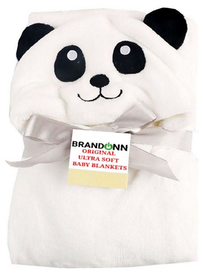 Brandonn All In 1 Ultrasoft Luxury Panda Hooded Funny Caps Wrapper;Bath Towel;Blanket For Babies (White) - Image 1