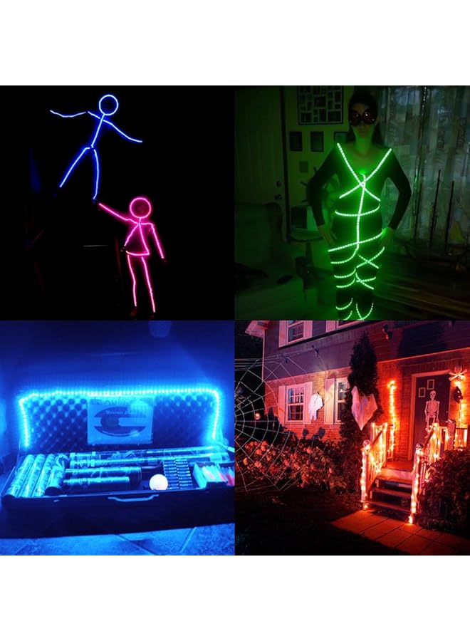 إيروريكس شريط إضاءة ليد يعمل بالبطارية، شريط إضاءة ليد RGB مع وحدة تحكم صغيرة، شريط إضاءة ليد مقاوم للماء، حبل إضاءة ليد يعمل بالبطارية، أضواء متعددة الألوان متغيرة، 2 متر، 6.56 قدم - Image 3