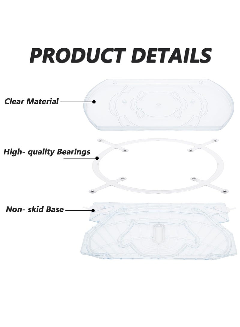 SYOSI 2 Tier Spice Rack Organizer 360° Rotating Sliding Spice Rack Organizer Cabinet 16.5 x 11in Rectangle Clear Antiskid Kitchen Bathroom Pull Out Storage Shelves for Pantry Table Medicine Pill Bottle  - Image 2