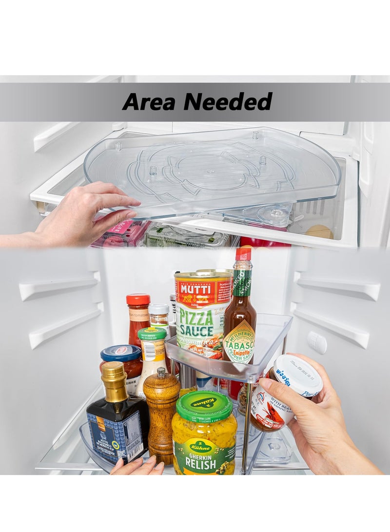 SYOSI 2 Tier Spice Rack Organizer 360° Rotating Sliding Spice Rack Organizer Cabinet 16.5 x 11in Rectangle Clear Antiskid Kitchen Bathroom Pull Out Storage Shelves for Pantry Table Medicine Pill Bottle  - Image 5