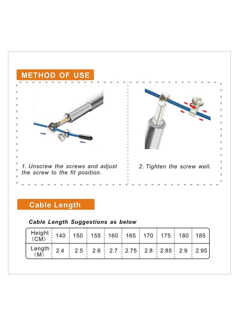 فلوشرينيك 1 حبل قفز بحبل القفز المصنوع من سبائك الألومنيوم ， حبل قفز بحبل قفز بحبل قفز عالي السرعة قابل للتعديل للياقة البدنية والتمارين الرياضية، مناسب للرجال والنساء والأطفال على حد سواء، حبل قفز بحبل قفز قابل للتعديل للصالة الرياضية والتمارين المنزلية - Image 3
