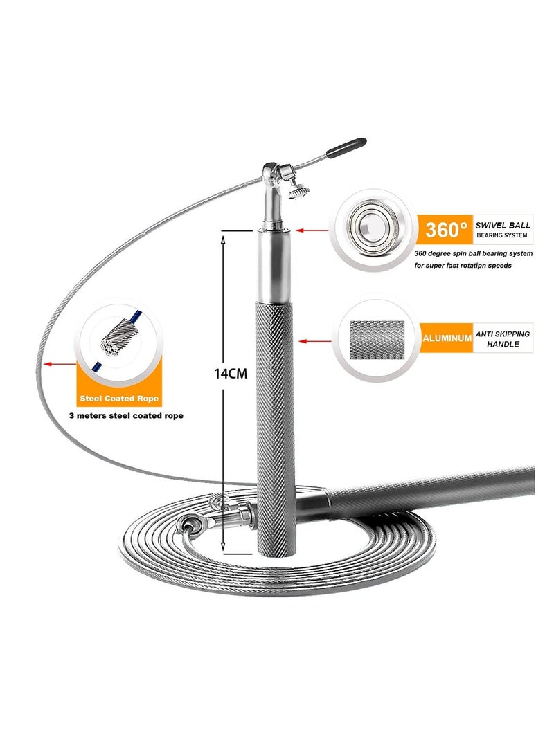 فلوشرينيك 1 حبل قفز بحبل القفز المصنوع من سبائك الألومنيوم ， حبل قفز بحبل قفز بحبل قفز عالي السرعة قابل للتعديل للياقة البدنية والتمارين الرياضية، مناسب للرجال والنساء والأطفال على حد سواء، حبل قفز بحبل قفز قابل للتعديل للصالة الرياضية والتمارين المنزلية - Image 2