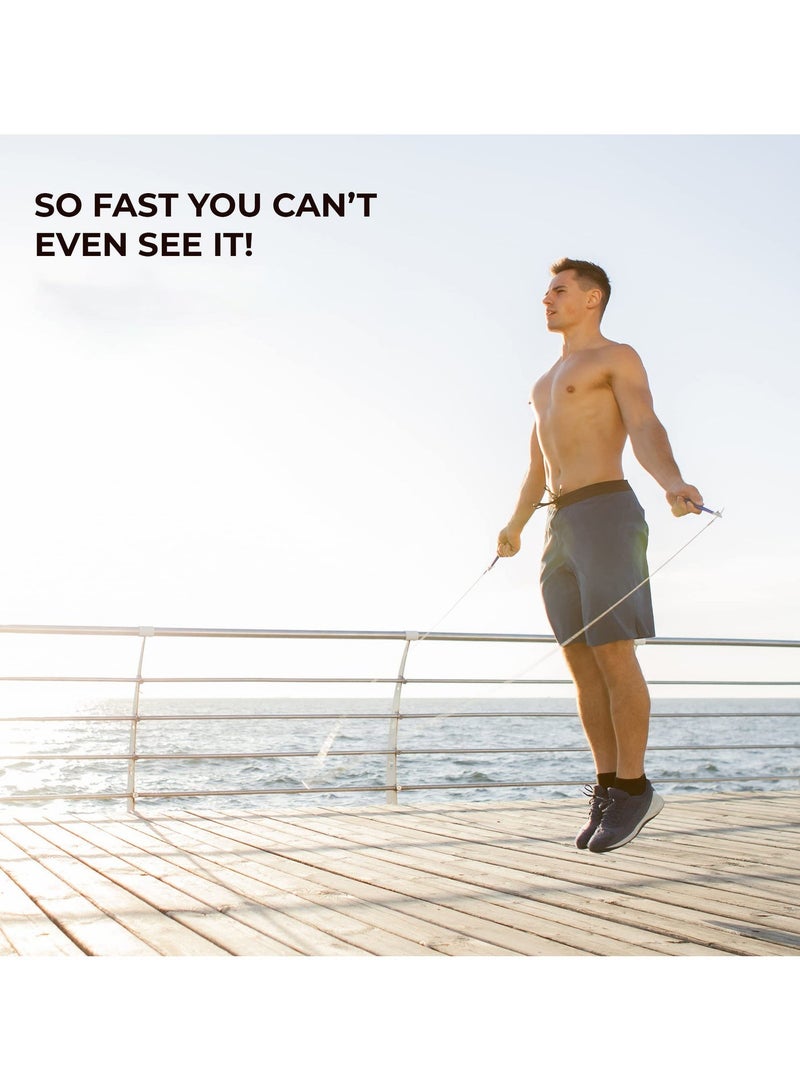 فلوشرينيك 1 حبل قفز بحبل القفز المصنوع من سبائك الألومنيوم ， حبل قفز بحبل قفز بحبل قفز عالي السرعة قابل للتعديل للياقة البدنية والتمارين الرياضية، مناسب للرجال والنساء والأطفال على حد سواء، حبل قفز بحبل قفز قابل للتعديل للصالة الرياضية والتمارين المنزلية - Image 5