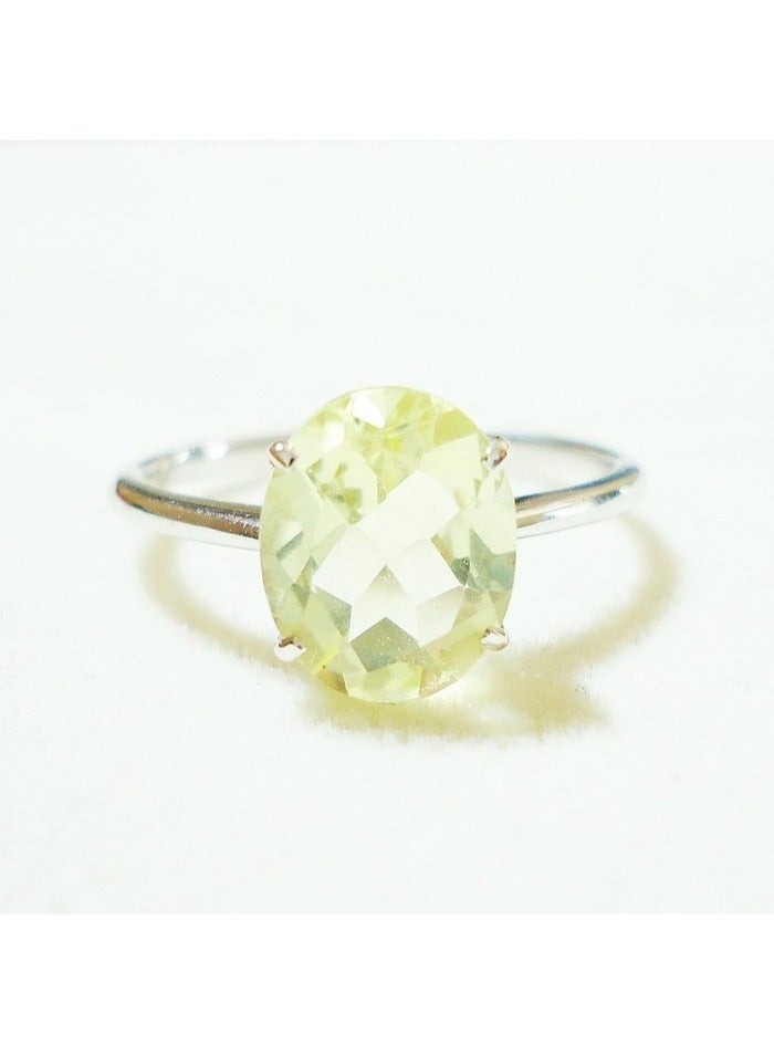 Capri Gold Classic Lemon Topaz Ring in 18K Gold 6 US - Image 1