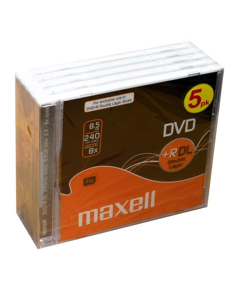Maxell 8.5GB DVD+R DL Dual Layer 8X Speed Jewel Case (Pack of 5) - Image 3