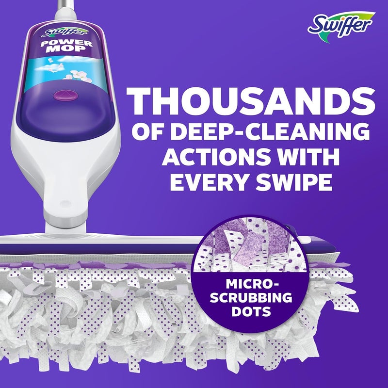 Swiffer PowerMop Multi-Surface Mop Kit for Floor Cleaning, Fresh Scent, Mopping Kit Includes PowerMop, 2 Mopping Pad Refills, 1 Floor Cleaning Solution with Fresh Scent and 2 Batteries - Image 5