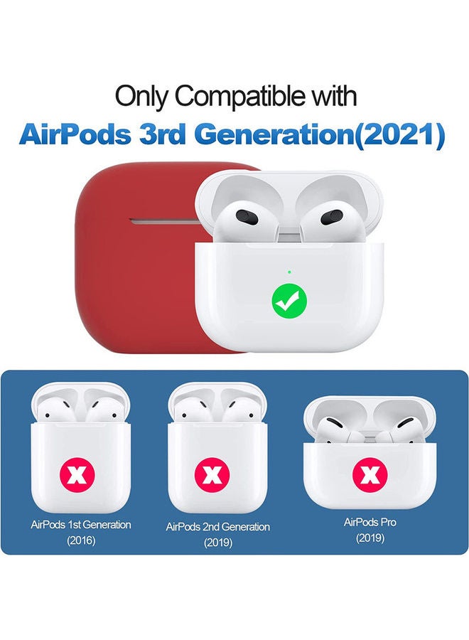 Protective Silicone Case Cover for Apple AirPods 3rd Generation Red - Image 4