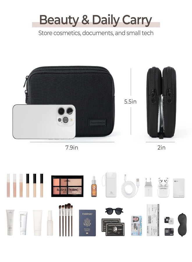 EPEDAL24 Preppy Makeup Bag, Rectangle Double Detachable Cosmetic Organizer, Clear Side Panel Portable Travel Pouches for In-Flight Essentials, Beauty & Tech Accessories, Gift for Women - Image 2