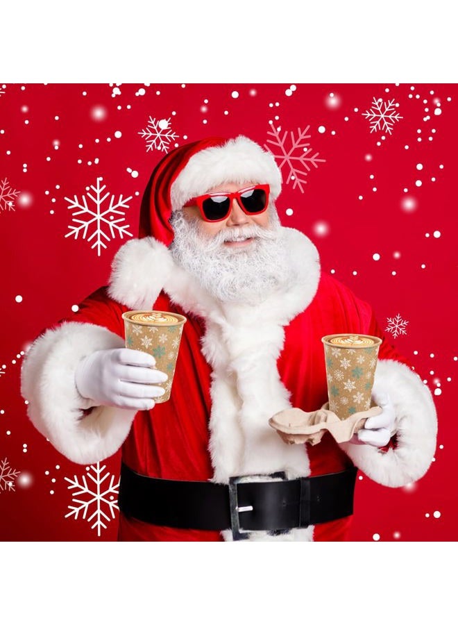 Jingmore Christmas Paper Cups Xmas Disposable Coffee Cups 12 oz Winter Snowflake Paper Cups Christmas Cups for Holiday Birthday Party Supplies(50 Pcs) - Image 5