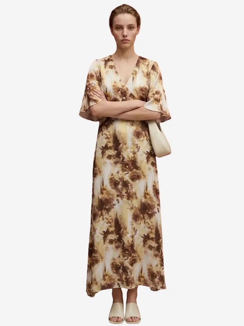 MY FASHION MY FASHION Abstract Print Midi Dress