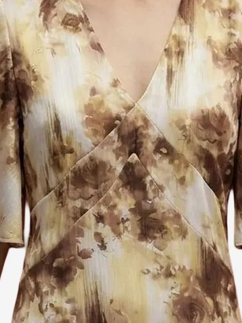 My Fashion Multicolor MY FASHION Abstract Print Midi Dress for Women | Best Price UAE