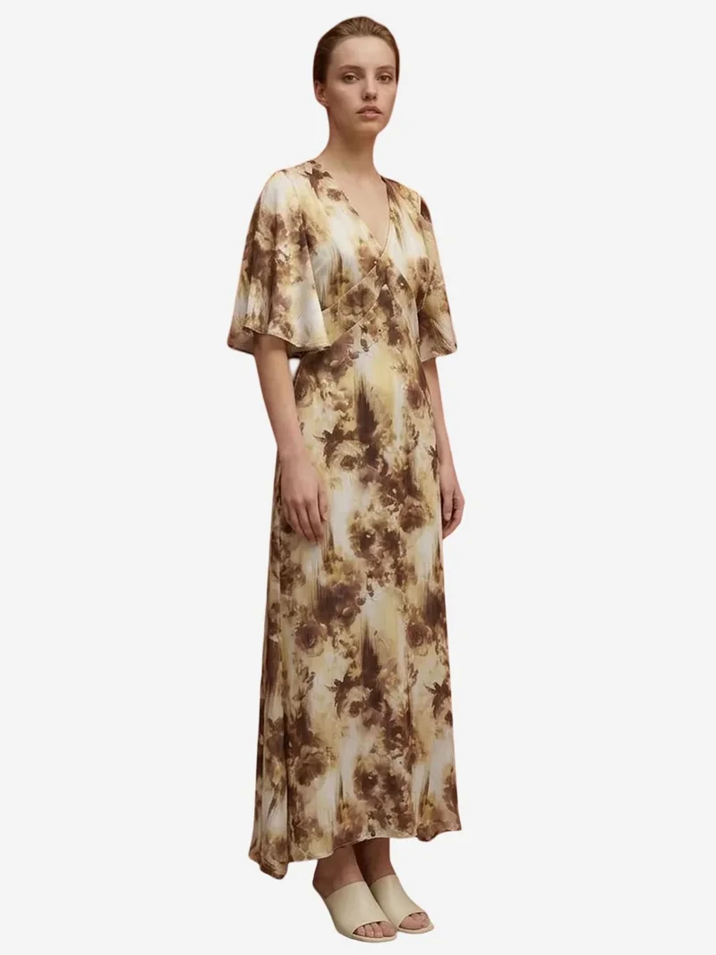 MY FASHION MY FASHION Abstract Print Midi Dress
