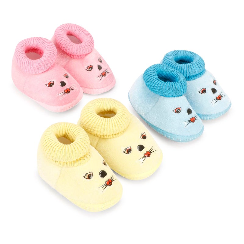 Dhairya Collection Kids Shoes/Kids Footwear/Baby Shoes/Baby Booties/Booties/New Born Baby Shoes Pack Of 3, Assorted,8 - Image 1