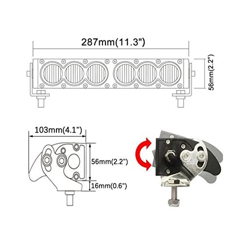 Lightronic شريط إضاءة LED فائق السطوع للطرق الوعرة 10 بوصة صف واحد، 6000K أبيض بارد شعاع واسع للسيارات والدراجات النارية، 12V/24V DC، مقاوم للتآكل/الاهتزاز، هيكل من الألمنيوم المصبوب القوي، عبوة واحدة - Image 2