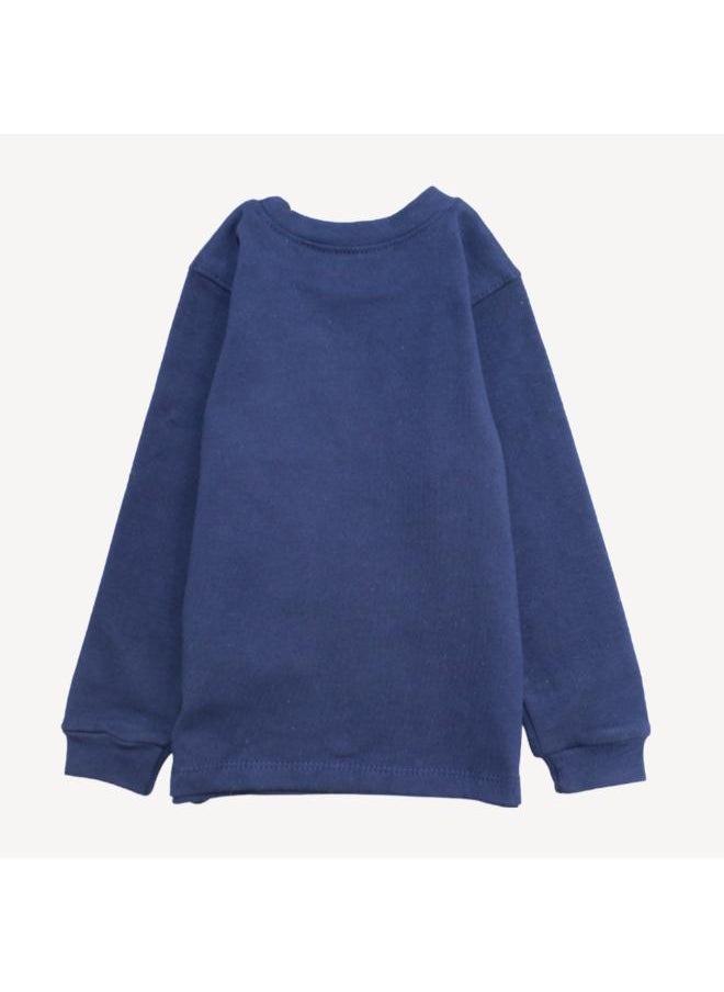 Junior - Plain Navy Long-Sleeved Undershirt - Image 1