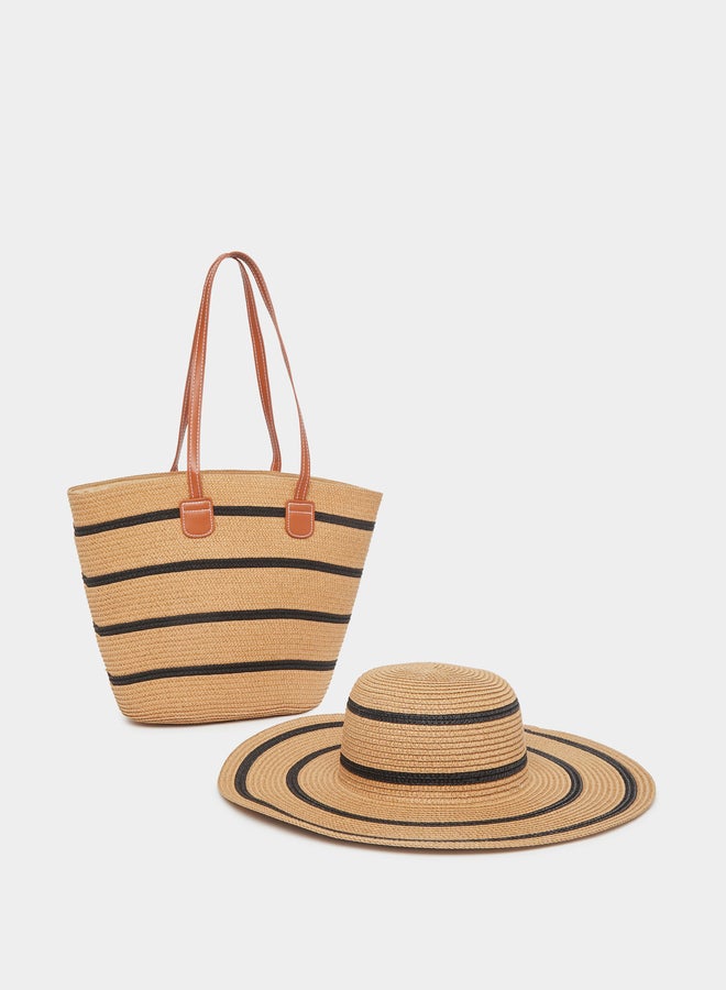 Styli Stripe Bag and Hat Set - Image 1