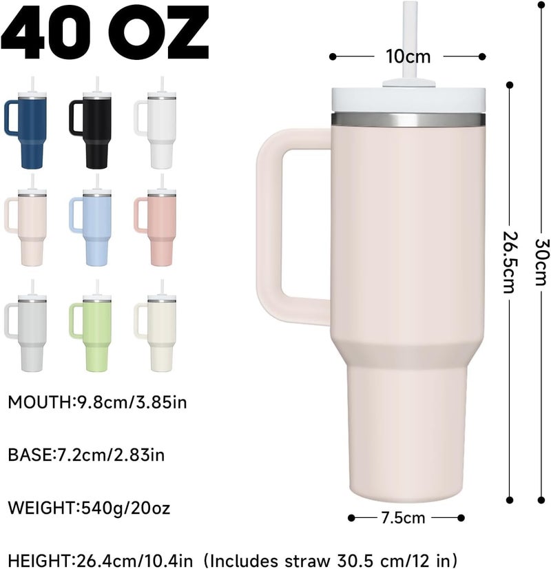 KEYKIN Stainless Steel Tumbler with Handle and Straw Insulated Travel Mug for Hot Cold Beverages Multicolor 1 Pack - Image 2
