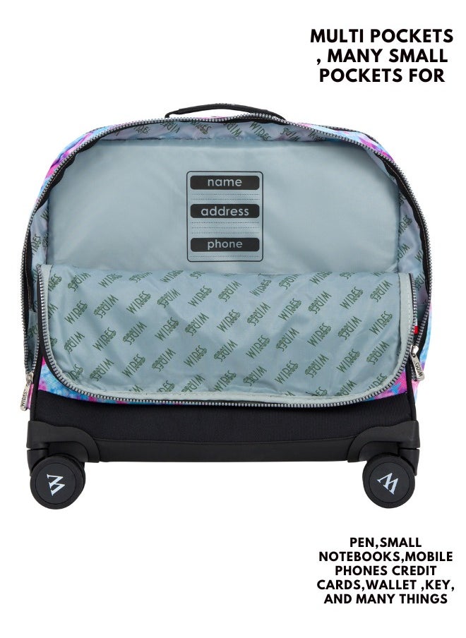 Wires 3 Piece Kids School Trolley Bag laptop compartment 8 Wheels With Lunch bag & Pencil Case  - Image 3