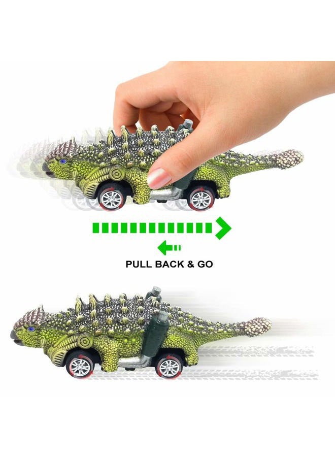 DINOBROS Dinosaur Toy Pull Back Cars,6 Pack Dino Toys for 3 Year Old Boys Girls and Toddlers,Boy Toys Age 3,4,5 and Up,Pull Back Toy Cars,Dinosaur Games with T-Rex - Image 3