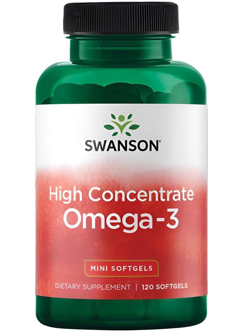 سوانسون زيت السمك عالي التركيز أوميغا 3 - الأحماض الدهنية الأساسية - (120 كبسولة هلامية، 680 ملغ لكل كبسولة) - Image 1