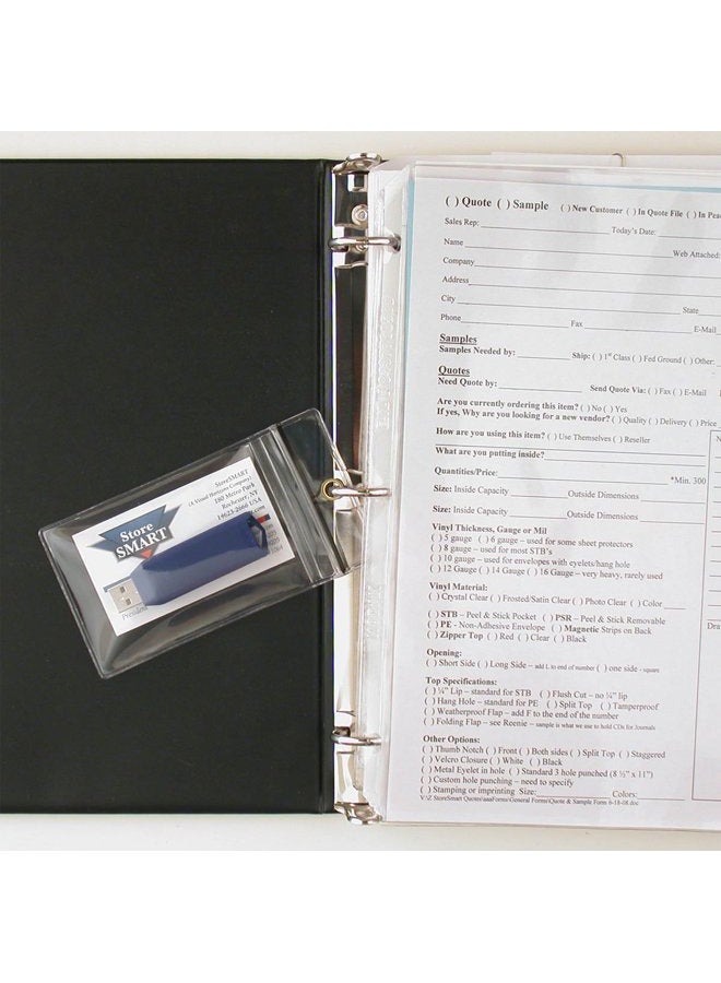 STORE SMART USB Flash Drive/Memory Cards & Business Card Holders 10-Pack - Zip-Top and Hang Hole - Open Short Side (R3578ZIPS-FLASH-10) - Image 2