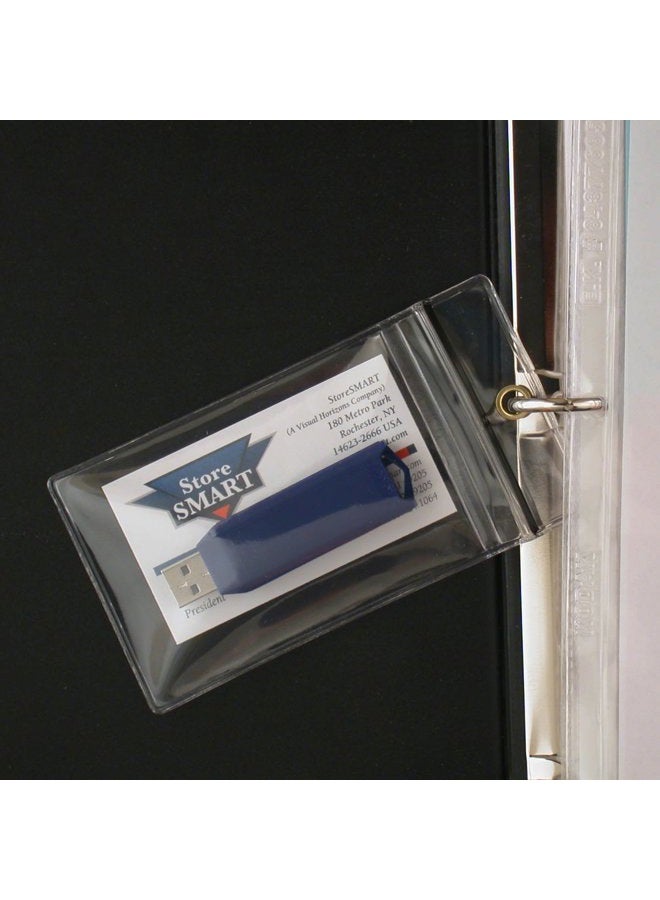 STORE SMART USB Flash Drive/Memory Cards & Business Card Holders 10-Pack - Zip-Top and Hang Hole - Open Short Side (R3578ZIPS-FLASH-10) - Image 3