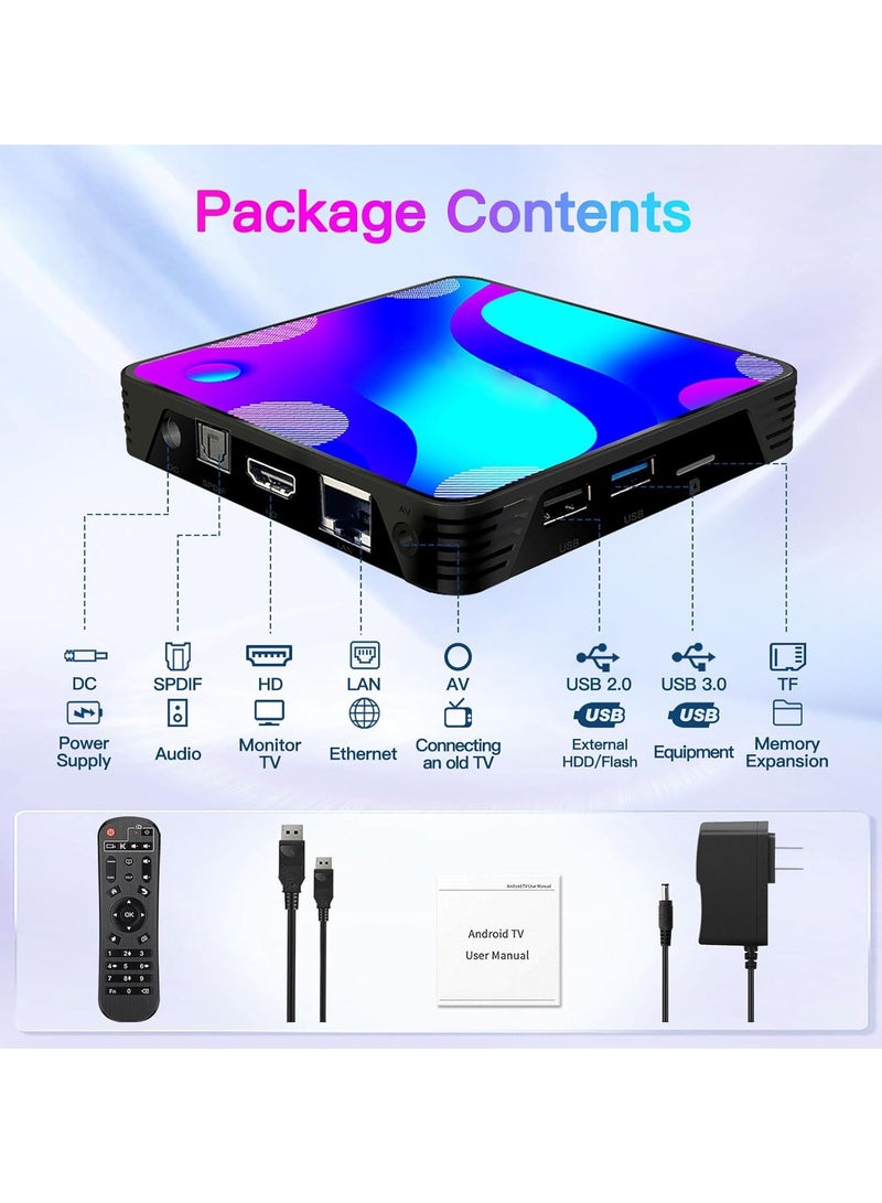KASTWAVE Android TV Box 11.0, RK3318 Quad Core CPU 2GB 16GB Supports 2.4/5.8G Dual WiFi/ 100M Ethernet/BT 4.0/ USB 3.0/3D 4K UHD H.265 Smart TV Box Android Media Player - Image 5