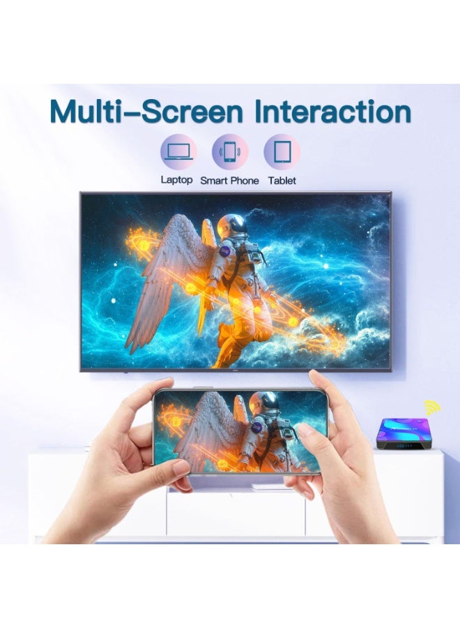 KASTWAVE Android TV Box 11.0, RK3318 Quad Core CPU 2GB 16GB Supports 2.4/5.8G Dual WiFi/ 100M Ethernet/BT 4.0/ USB 3.0/3D 4K UHD H.265 Smart TV Box Android Media Player - Image 2