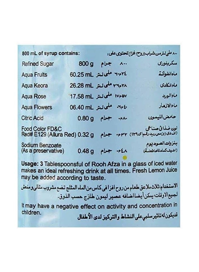 Hamdard Rooh Afza 800 ml - Image 5