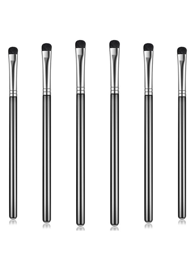Patelai 6 Pieces Eyeshadow Brush Short Shader Small Brush Smudge Makeup Brush Flat Blending Smudger Precision Crease Brush For Creasing Eye Makeup Look Eyes Eyeliner Corner Highlighter Eyebrow Concealer  - Image 1