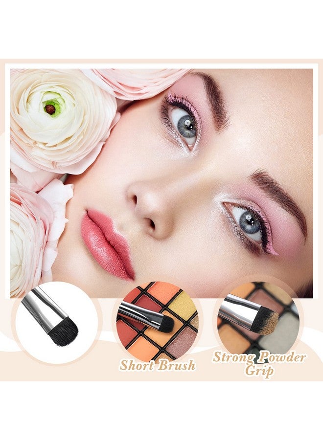 Patelai 6 Pieces Eyeshadow Brush Short Shader Small Brush Smudge Makeup Brush Flat Blending Smudger Precision Crease Brush For Creasing Eye Makeup Look Eyes Eyeliner Corner Highlighter Eyebrow Concealer  - Image 5