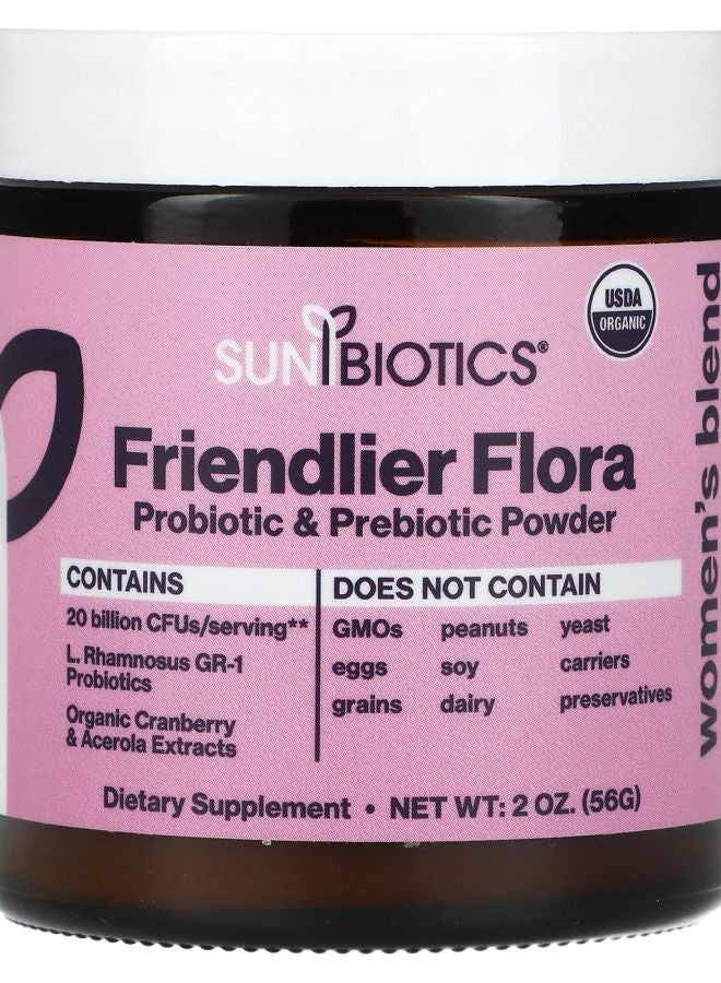 Friendlier Flora Women's Blend Probiotic & Prebiotic Powder 2 oz (56 g)