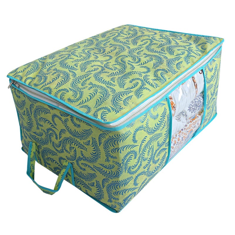 Kuber Industries Non Woven Exclusive Rectangular Underbed Storage Organizer Green Standard CSKT01063 - Image 1