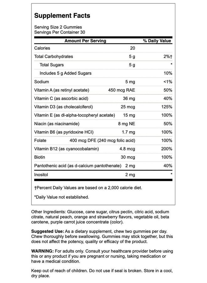 SWANSON Mixed Fruit Multivitamin Adult Gummies Daily Supplement Promoting Overall Health & Wellness All Natural Formula To Help Support Healthy Growth & Development (60 Gummies) - Image 3