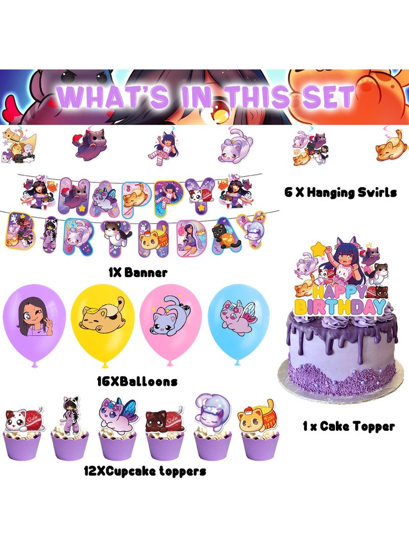 general Birthday party decorations, including birthday banners, table centerpieces, cake decorations, cartoon themed latex balloons for kids fans birthday party supplies - Image 5