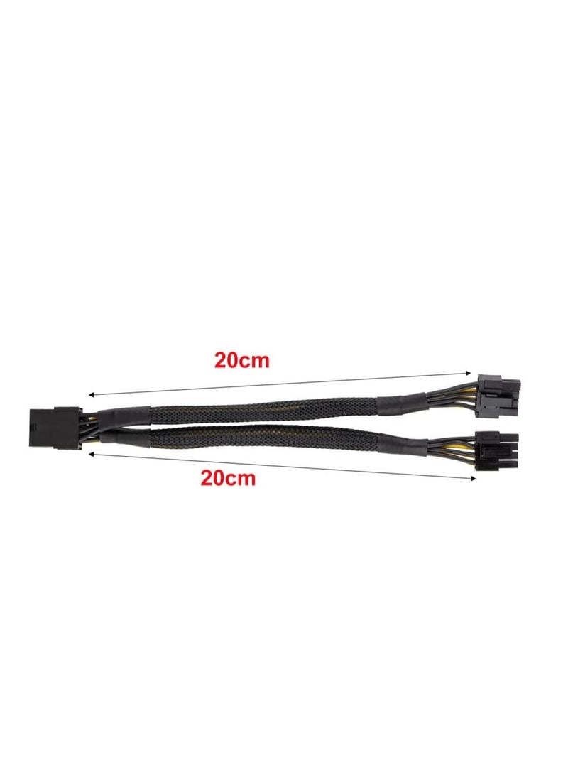 8 Pin Graphics Card Extension Cable PCIe Power Adapter Braided 20cm 18AWG Sleeve  - Image 1