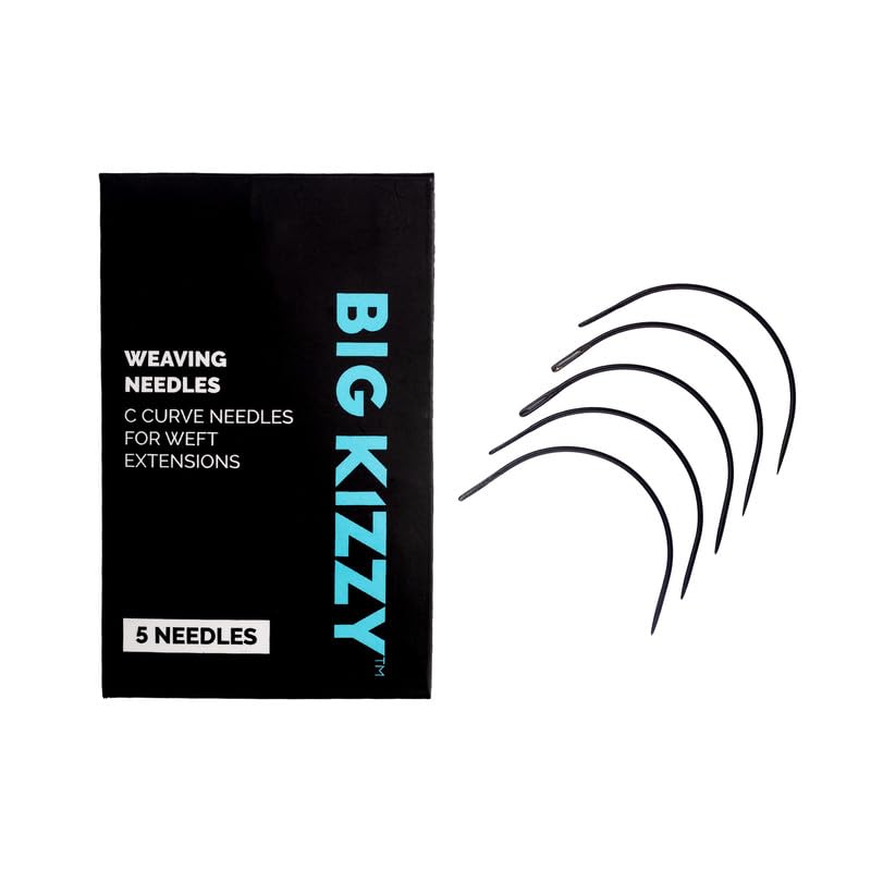 Big Kizzy C Curve Weaving Needles for Weft Extensions, Easily sew in Human Hair Extensions, Wigs, and Hair Pieces - Image 1