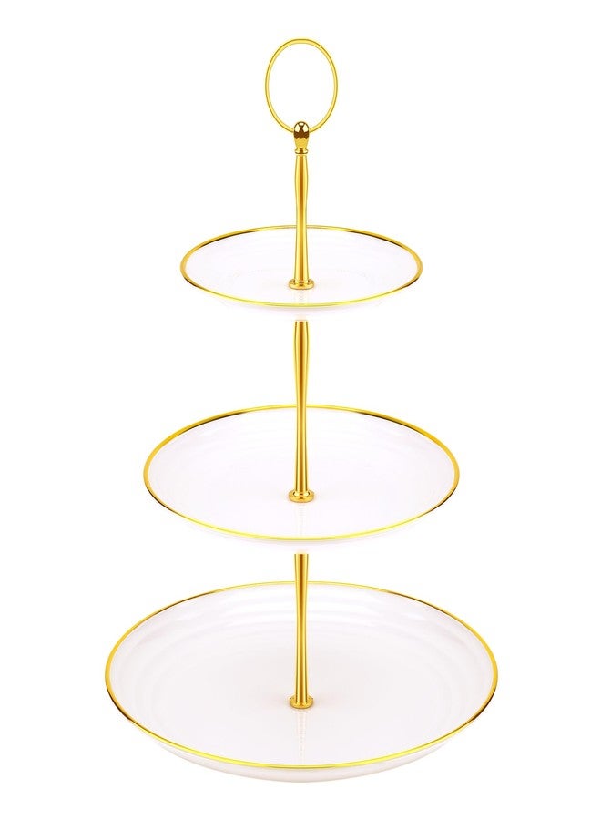PinCute Cupcake Stand Holder - 3 Tier Cup Cake Dessert Tower, Plastic Tiered Serving Tray&Metal Rod for Birthday Party, Baby Shower and More - Image 1