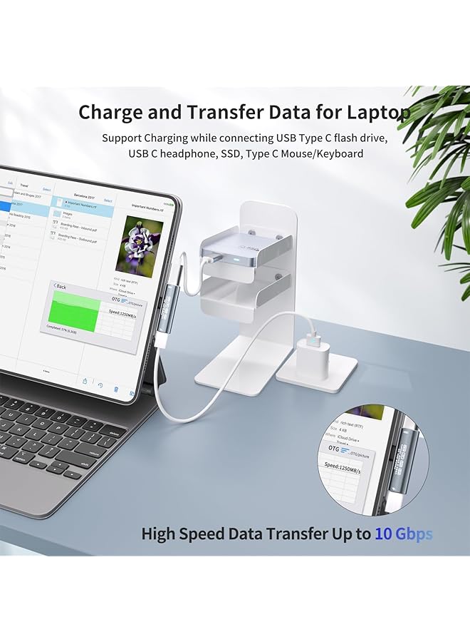 إيروريكس موزع USB C ومحول بيانات وشاحن سماعة رأس مزدوج USB C 3 في 1 دونجل صوت USB C محول بيانات USB C مع شحن PD 60 وات متوافق مع Iphone 15 15Pro Galaxy S24 S23 S22 Pixel 8 7 - Image 3