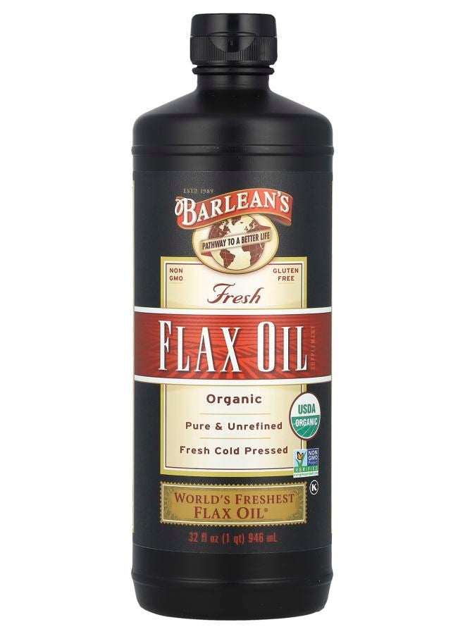BARLEAN'S Organic Fresh Flax Oil 32 fl oz (946 ml)