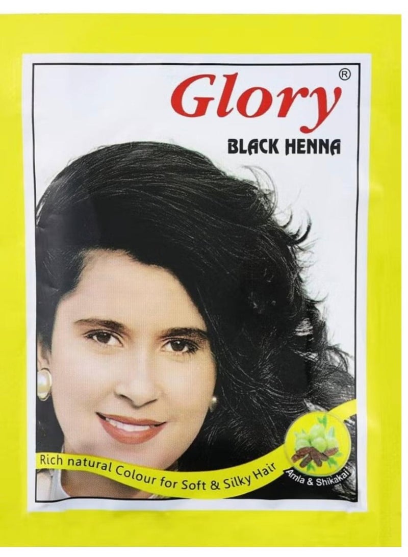 Glory Natural Henna Hair Dye - Black - 3 Sachets - Image 2